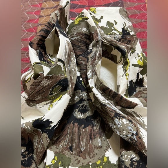 J.Crew Size 6 Floral Cotton A-Line Lined Pleated Skirt Pockets - Picture 9 of 12